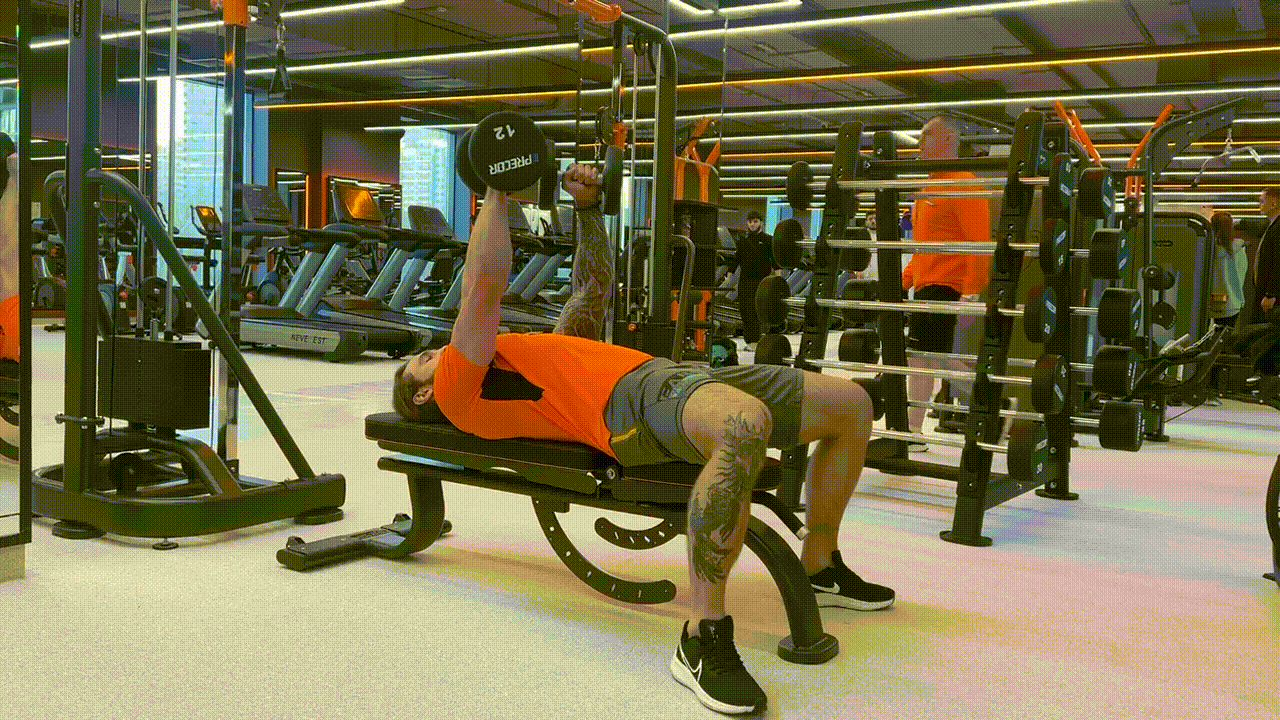 Жим гантелей лёжа на горизонтальной скамье: правильная техника и ошибки  – 2